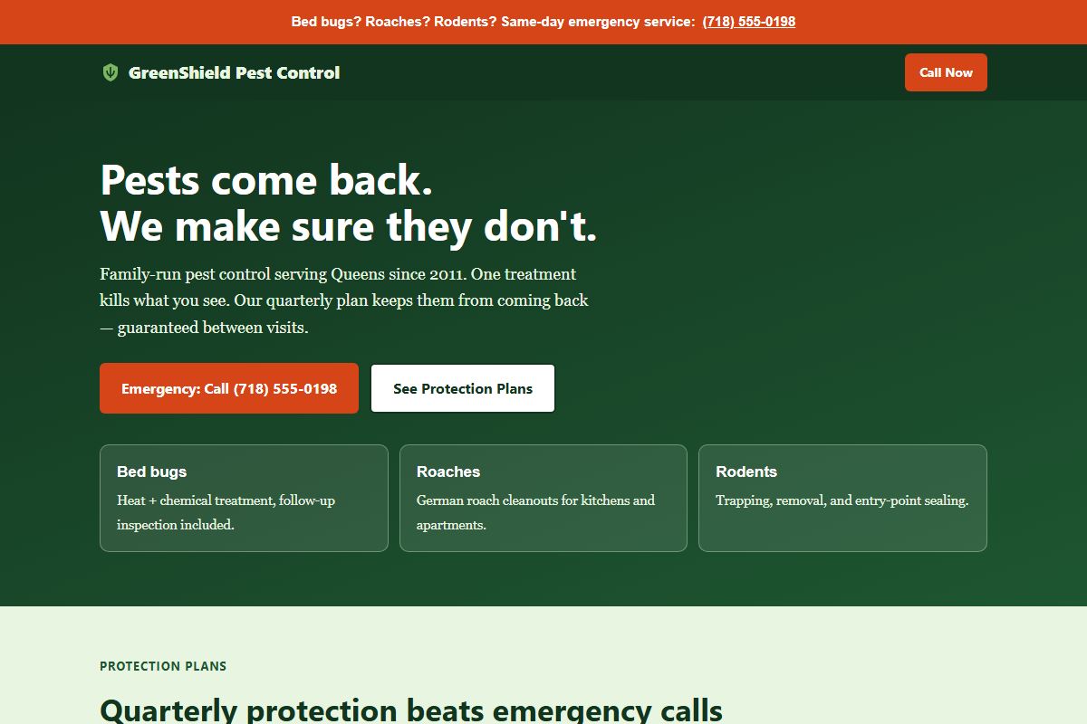 Pest control demo site