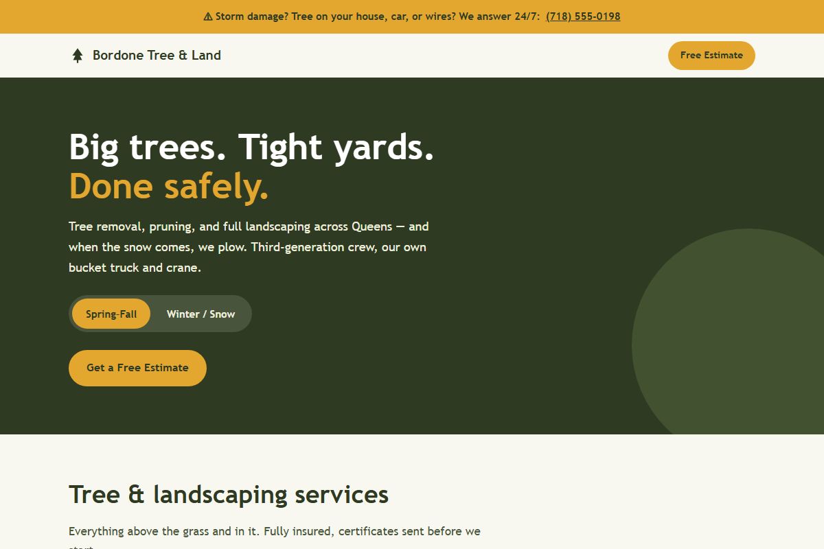 Tree service demo site